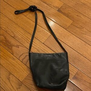 Baggu Black Leather Crossbody Bag